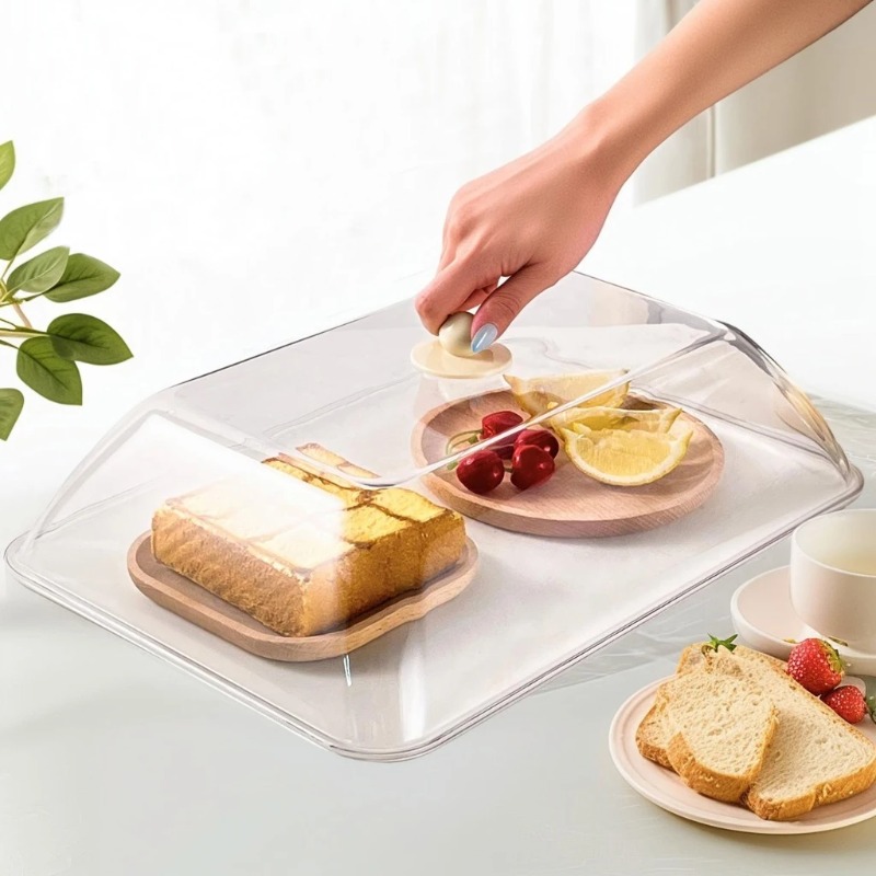 Commercial Kitchen Setup - WORTHBUY Reusable Plastic Food Cover Clear