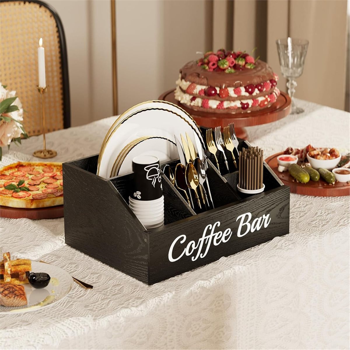 Commercial Kitchen Manufacturers - PHONE&GEAR Coffee Station Organizer for Countertop