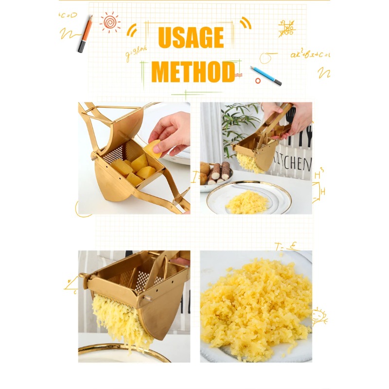 1pc Gold Potato Ricer Manual L - огляд і ціна Commercial Kitchen Manufacturers