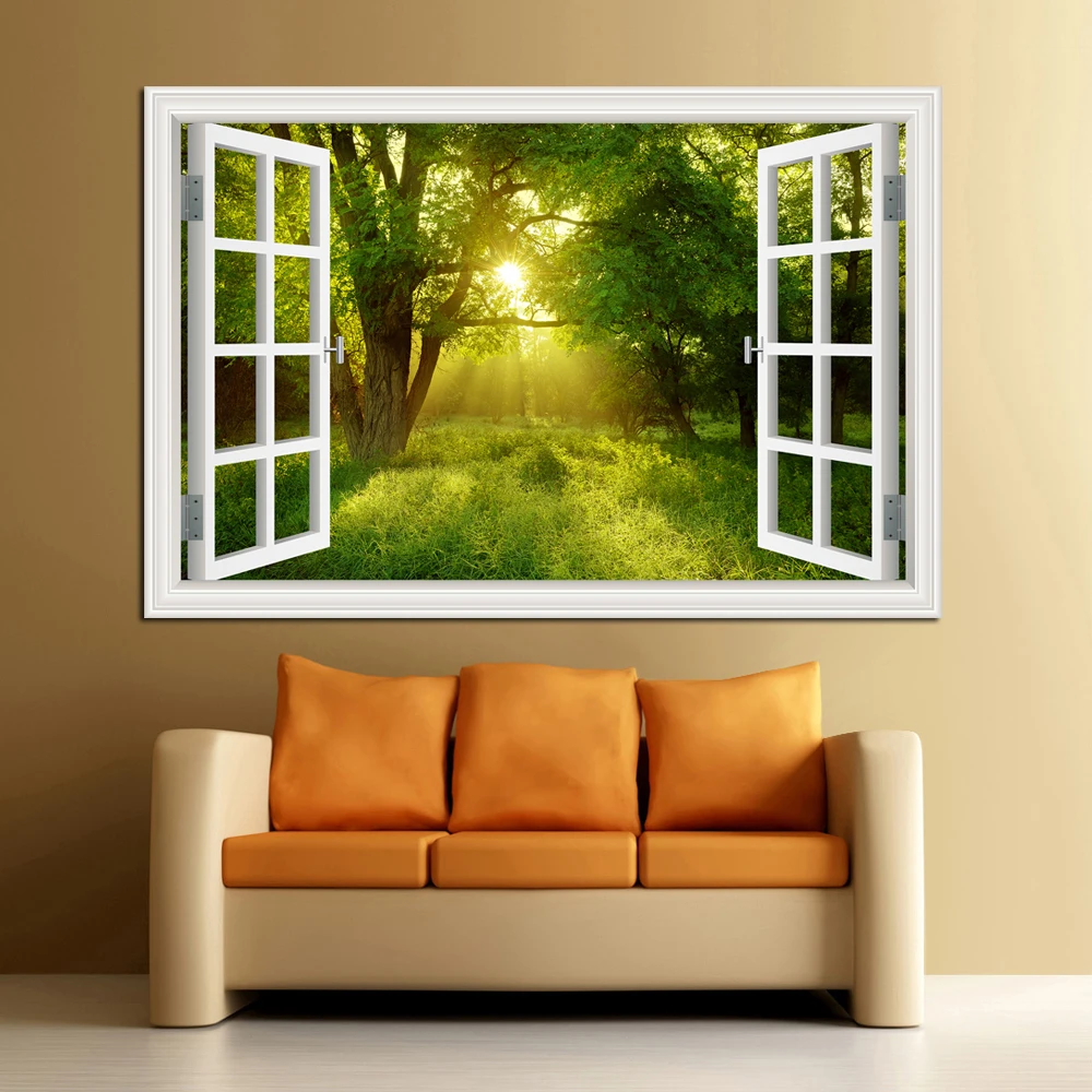 Forest 3D Window Landscape Wal - огляд і ціна Commercial Kitchen Tiles