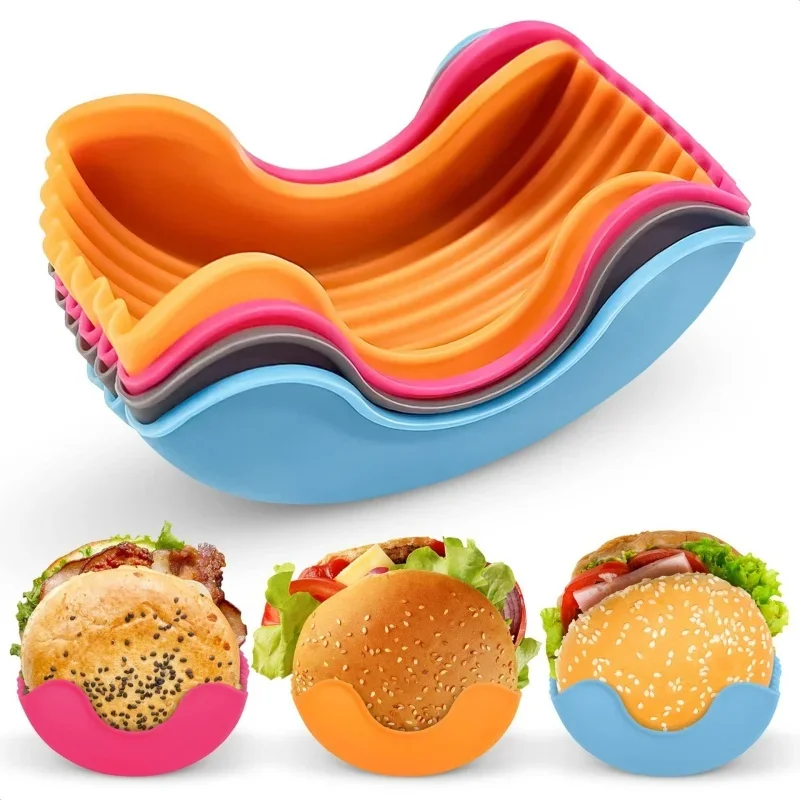 1/4pcs Silicone Burger Tray Re - огляд і ціна Commercial Kitchen Utensil Holder