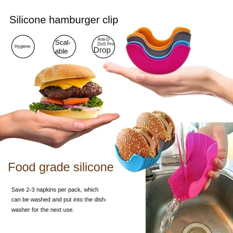 1/4pcs Silicone Burger Tray Re - огляд і ціна Commercial Kitchen Utensil Holder